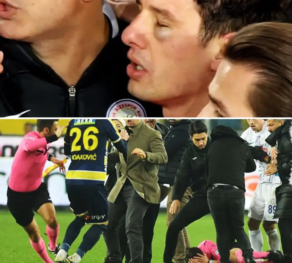 Turkish championship matches were postponed due to an attack on a referee.