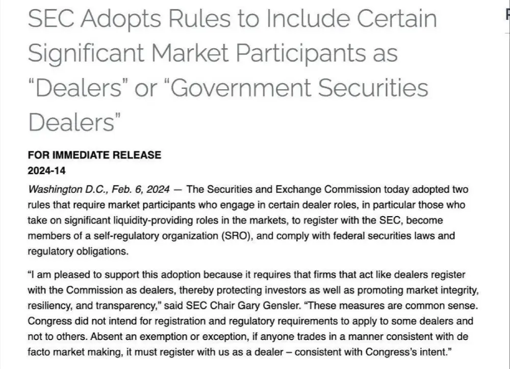 The SEC announced new rules for decentralized exchanges.