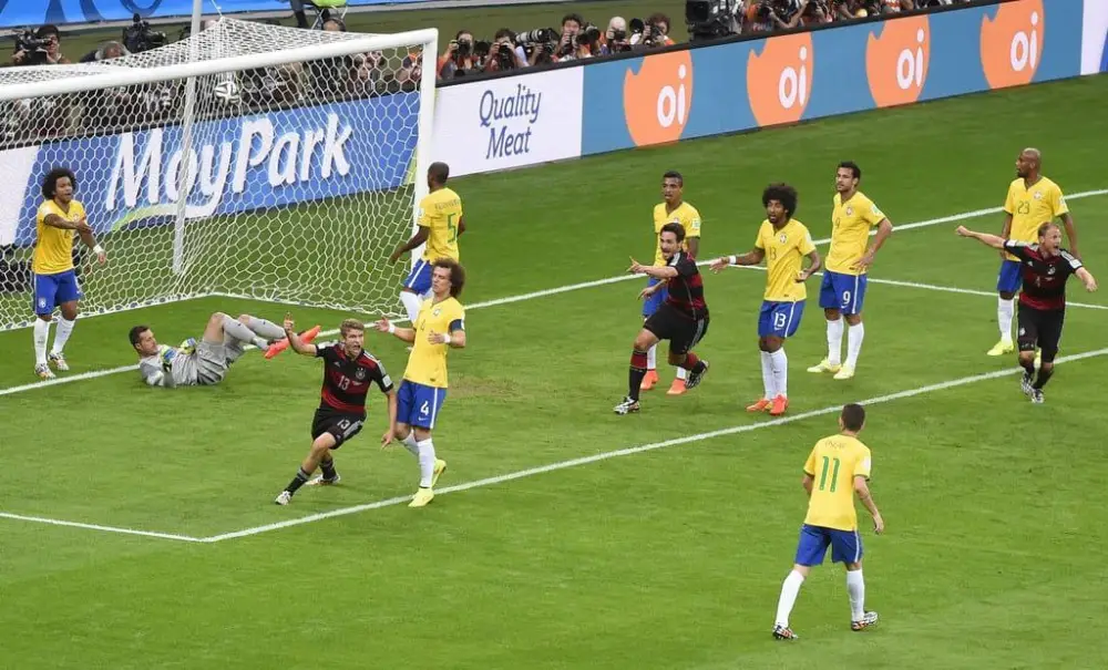 Brazil - Germany  year 2014. In the semi-finals of the World Cup