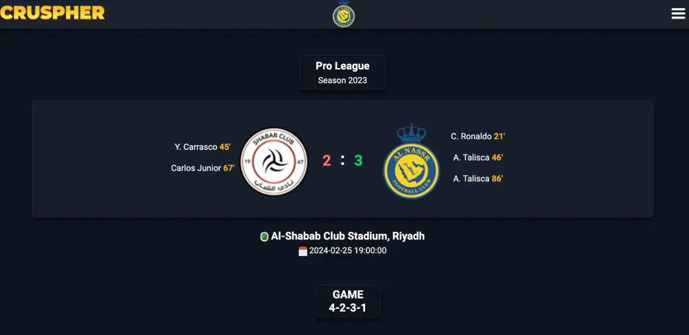 Al-Shabab 2 -  3 Al-Nassr