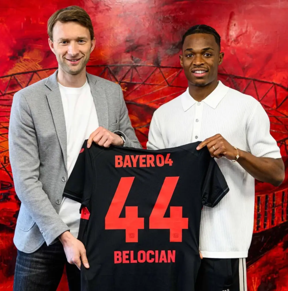 Januel Belocian has moved to Bayer Leverkusen.