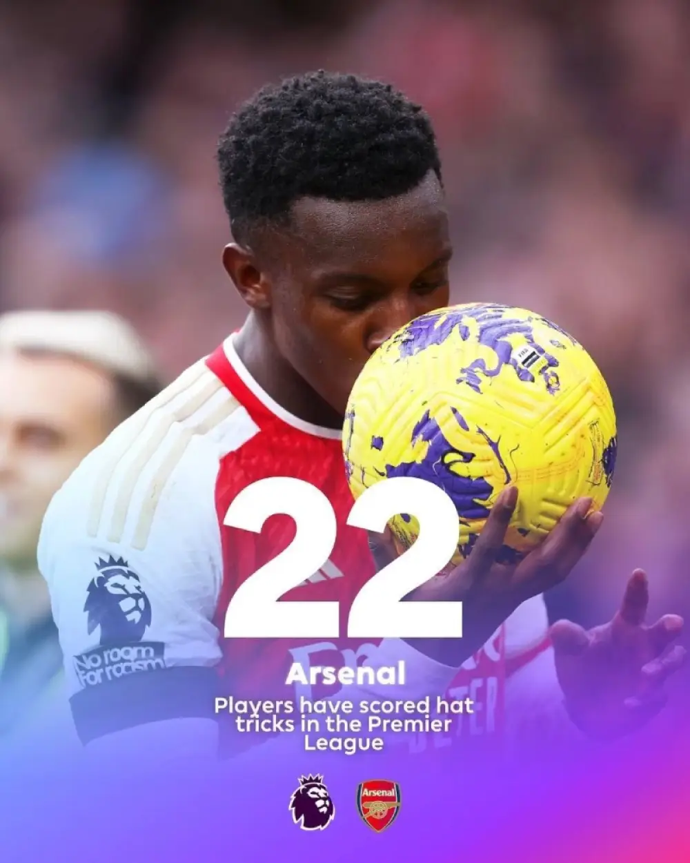 Eddie Nketiah became the 22nd Arsenal player